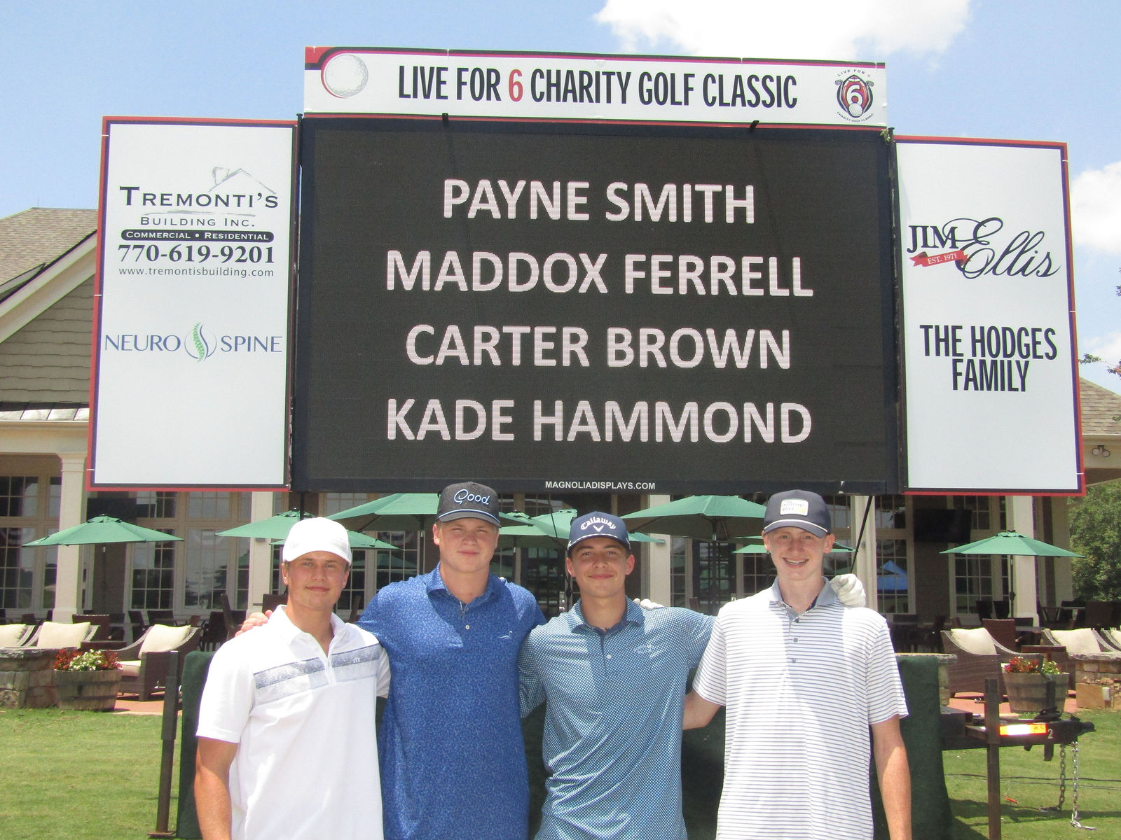 Live for 6 golfers gathered together at the Charity Golf Classic