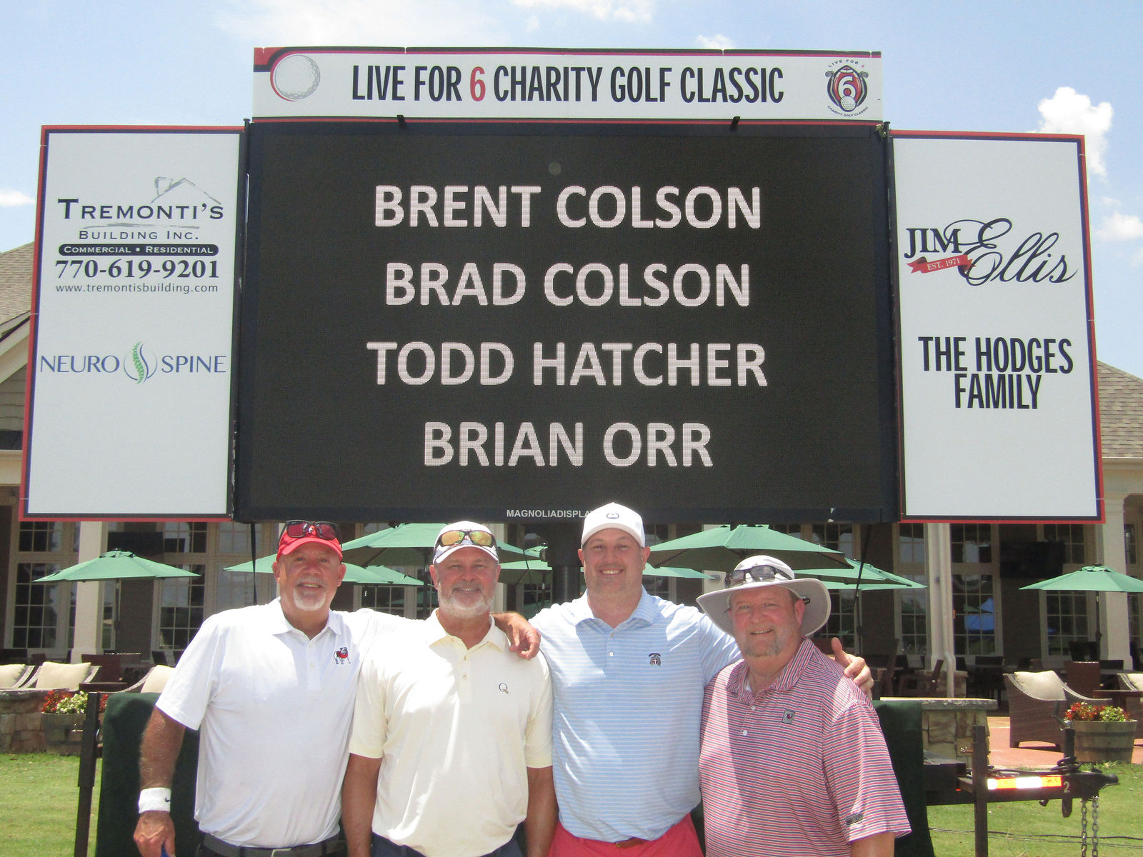 A Live for 6 golf team at the charity classic